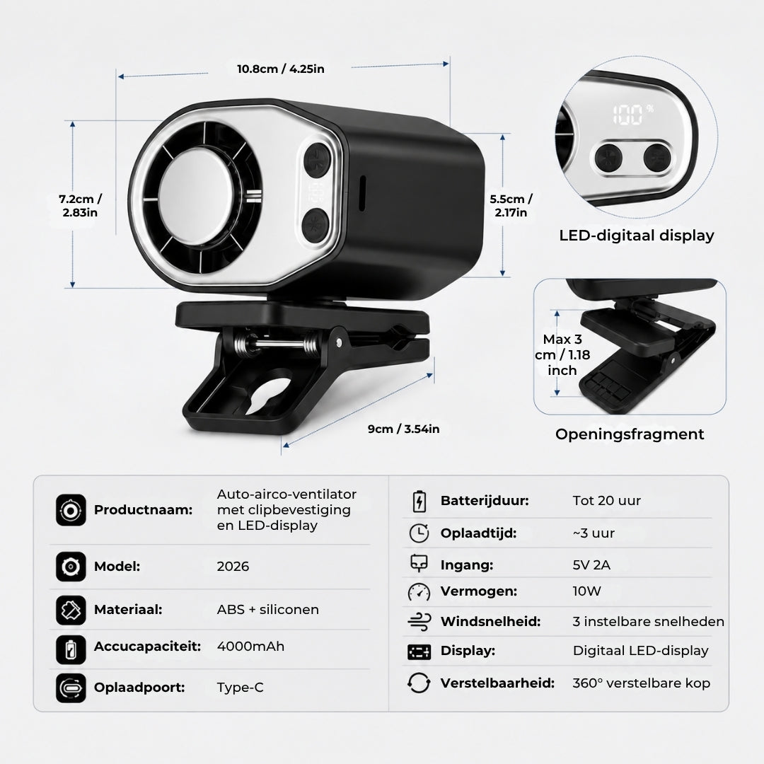 Snel Koelende Ventilator met Clip