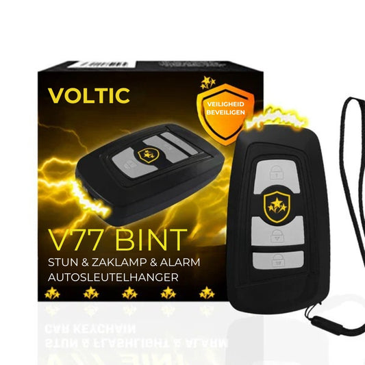 Voltic V77 3-in-1 Stroomstoot, Zaklamp en Alarm Sleutelhanger
