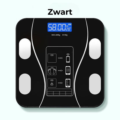 Gewicht, Lichaamsvet & BMI - Slimme digitale weegschaal