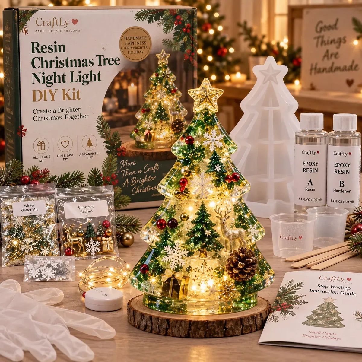 DIY Hars Kerst Nachtlampje - Incl. Handleiding
