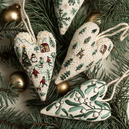 DIY Hartvormige Kerstversiering/versieringsset