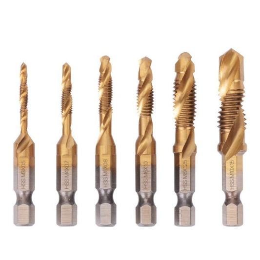6-delige Boor- en Tapbitset met Titaniumcoating