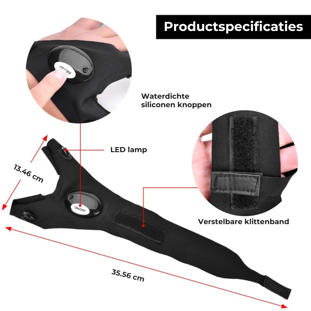 Handsfree LED zaklamp Waterdichte handschoenen