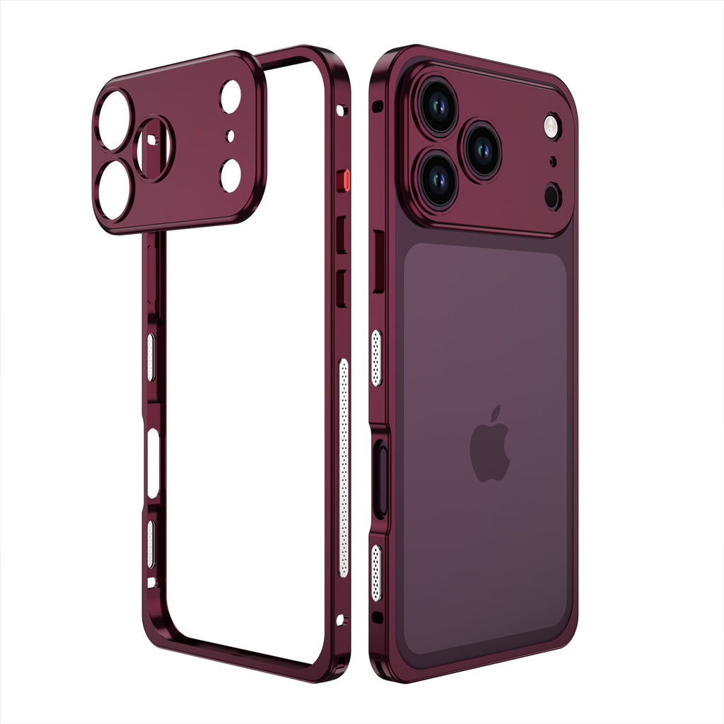 Metalen Bumper iPhone Hoesje met Camera Lens Bescherming en Transparante Achterkant