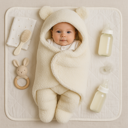 Babydeken en pyjama met berenmotief