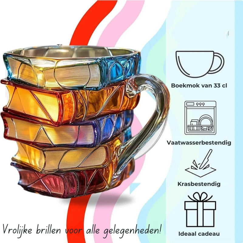 Handgemaakte beschilderde boekenmok