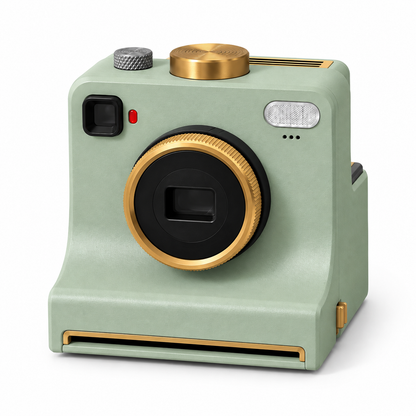 Vintage Camera met 4 Koffiepoeder Sjablonen