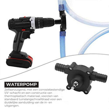 Boormachine aangedreven watermomp