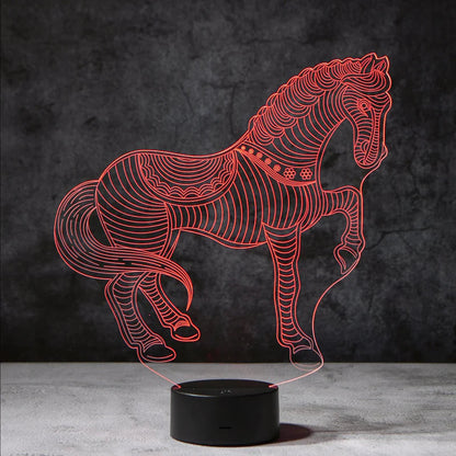 3D Paarden Lamp - Acrylglasplaat