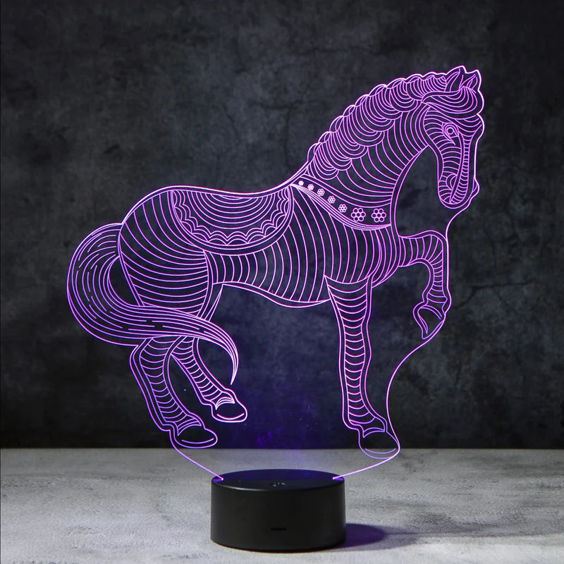 3D Paarden Lamp - Acrylglasplaat