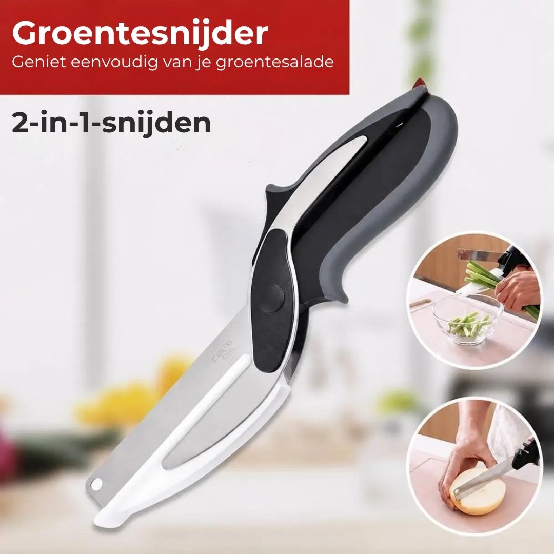 2-in-1 Keukenschaar met Veermechanisme