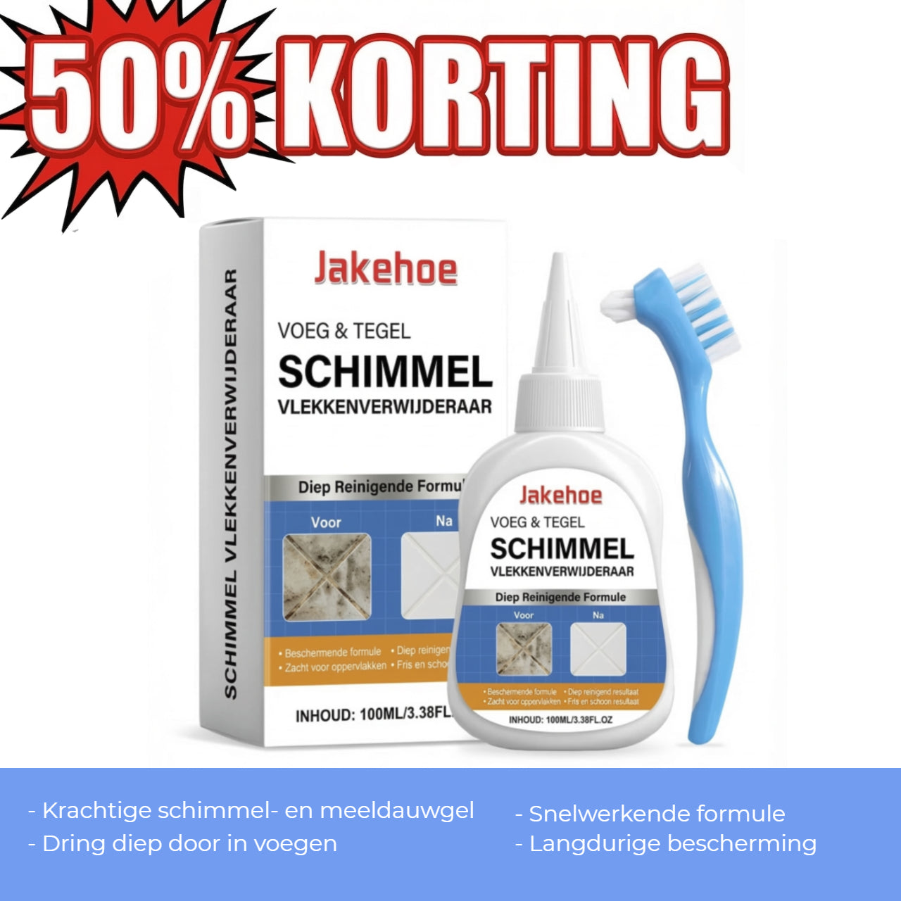 Schimmelverwijderingsgel met schrobborstel – Krachtige schimmelvlekkenreiniger