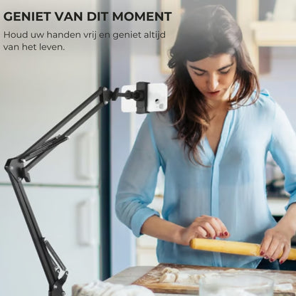 UGIFT Bureau & Bed Telefoonhouder - Verstelbaar met lange armclip