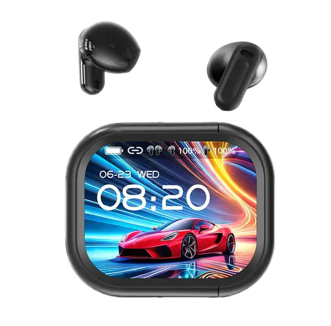 Bluetooth 5.3 Open-Ear Sportoordopjes met AI-vertaler en Touchscreen-Oplaadcase