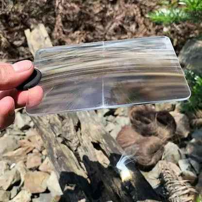 Vuurstarter Lens – Fresnel-lens in zakformaat voor outdoor survival en kamperen