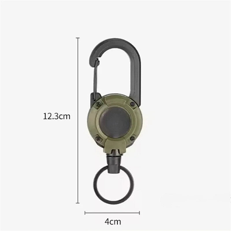 3-in-1 Anti-Diefstal Karabijnsleutelhanger met Uittrekbaar Koord