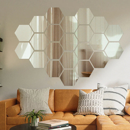 Hexagon Spiegel - Zelfklevende Wanddecoratie