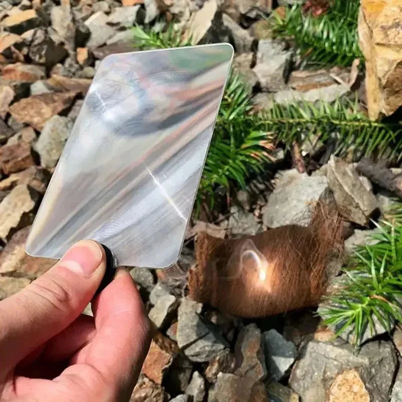 Vuurstarter Lens – Fresnel-lens in zakformaat voor outdoor survival en kamperen