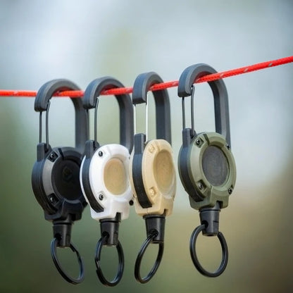3-in-1 Anti-Diefstal Karabijnsleutelhanger met Uittrekbaar Koord