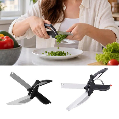 2-in-1 Keukenschaar met Veermechanisme