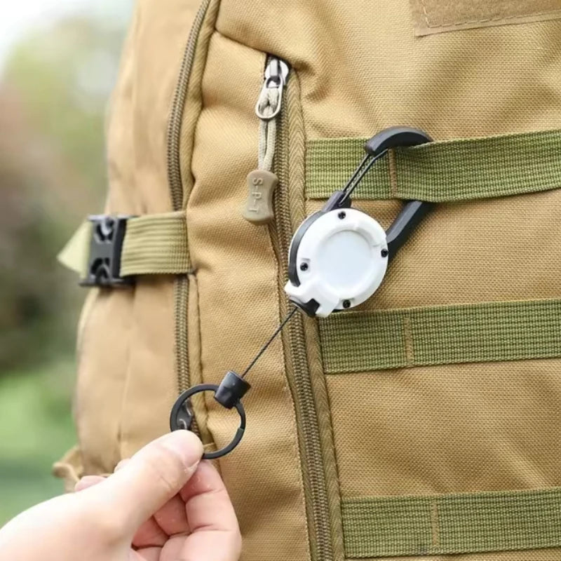 3-in-1 Anti-Diefstal Karabijnsleutelhanger met Uittrekbaar Koord