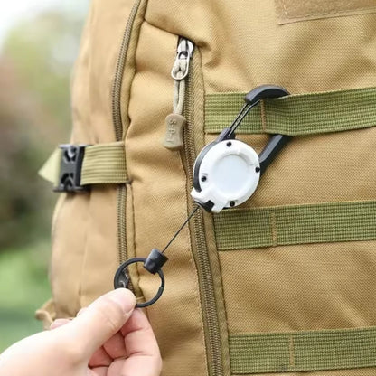 3-in-1 Anti-Diefstal Karabijnsleutelhanger met Uittrekbaar Koord