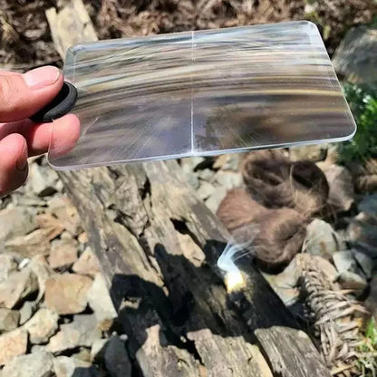 Vuurstarter Lens – Fresnel-lens in zakformaat voor outdoor survival en kamperen