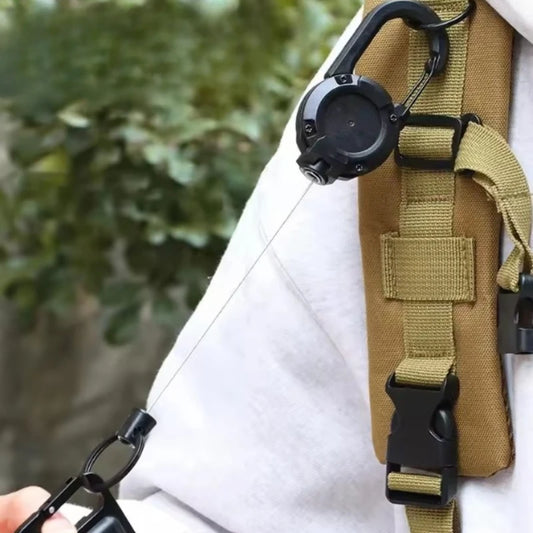 3-in-1 Anti-Diefstal Karabijnsleutelhanger met Uittrekbaar Koord