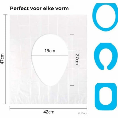Biologisch afbreekbare hoes voor openbare toiletten (50 stuks)