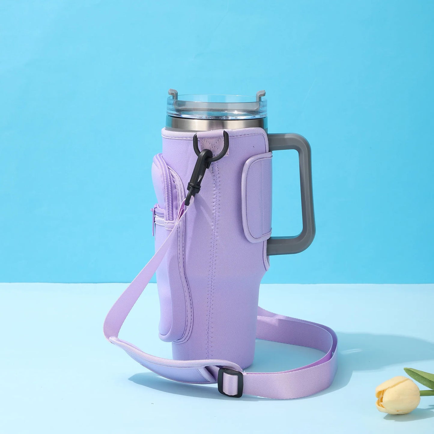 Neopreen Draagtas voor Tumblers met Verstelbare Band en Opbergvakken