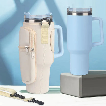 Neopreen Draagtas voor Tumblers met Verstelbare Band en Opbergvakken