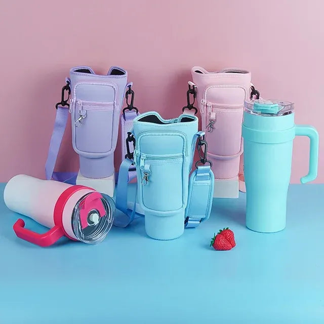 Neopreen Draagtas voor Tumblers met Verstelbare Band en Opbergvakken