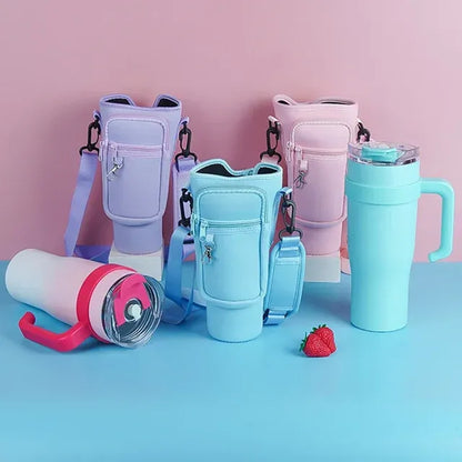 Neopreen Draagtas voor Tumblers met Verstelbare Band en Opbergvakken