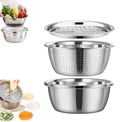 3-in-1 roestvrijstalen wastafelset
