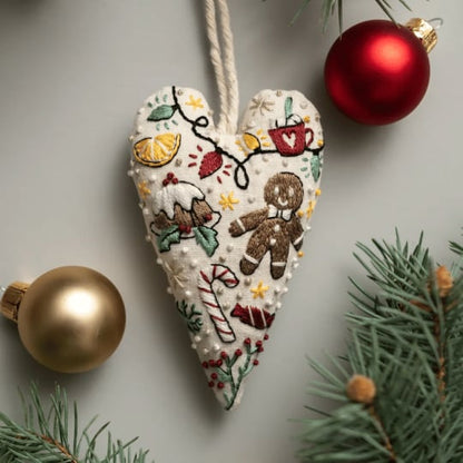 DIY Hartvormige Kerstversiering/versieringsset