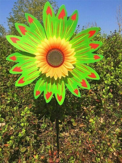 Kleurrijke zonnebloemwindmolen - voor decoratie in de tuin🌻