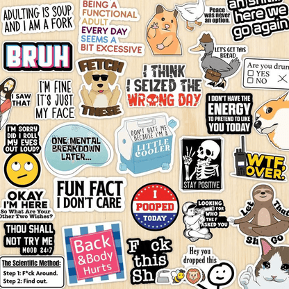🔥 Set Van 130 Grappige Tekststickers