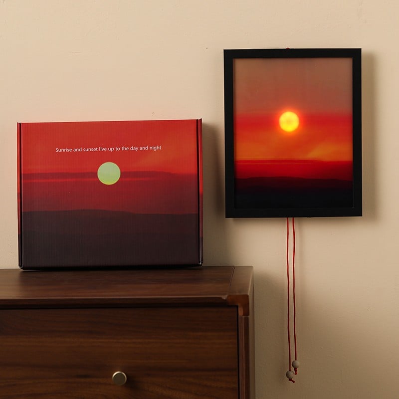 Creatief handgetrokken LED zonsondergang fotolijst