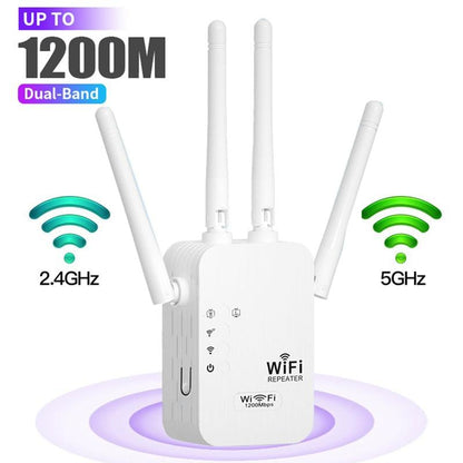 1200 Mbps wifi-extender – Dekking van 900m² en 50 apparaten