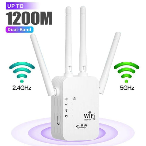 1200 Mbps wifi-extender – Dekking van 900m² en 50 apparaten