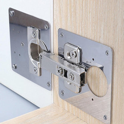 Roestvrijstalen Kastscharnieren Reparatieset - Incl. 4 Platen + 24 Schroeven