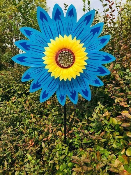 Kleurrijke zonnebloemwindmolen - voor decoratie in de tuin🌻