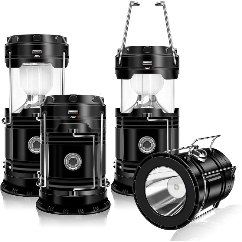Zonne-energie + USB Campinglantaarn en -zaklamp