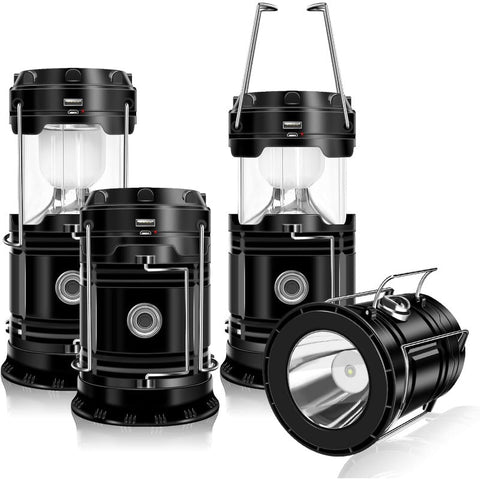 Zonne-energie + USB Campinglantaarn en -zaklamp