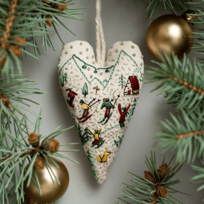 DIY Hartvormige Kerstversiering/versieringsset