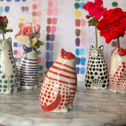 Handgeschilderde kattenvaascollectie