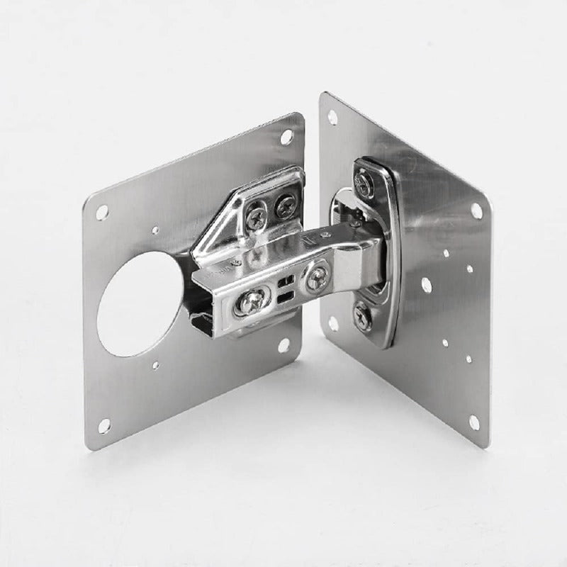 Roestvrijstalen Kastscharnieren Reparatieset - Incl. 4 Platen + 24 Schroeven
