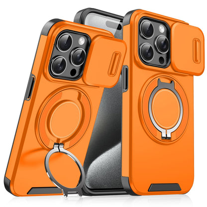 iPhone Hoesje met schuifbaar cameradeksel en draaibare ringstandaard