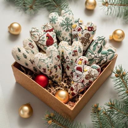 DIY Hartvormige Kerstversiering/versieringsset