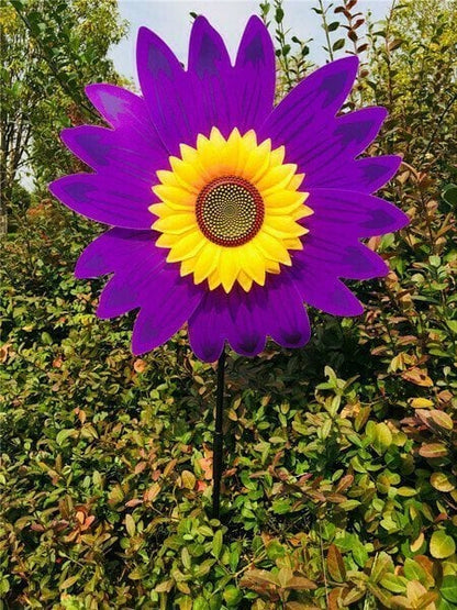 Kleurrijke zonnebloemwindmolen - voor decoratie in de tuin🌻